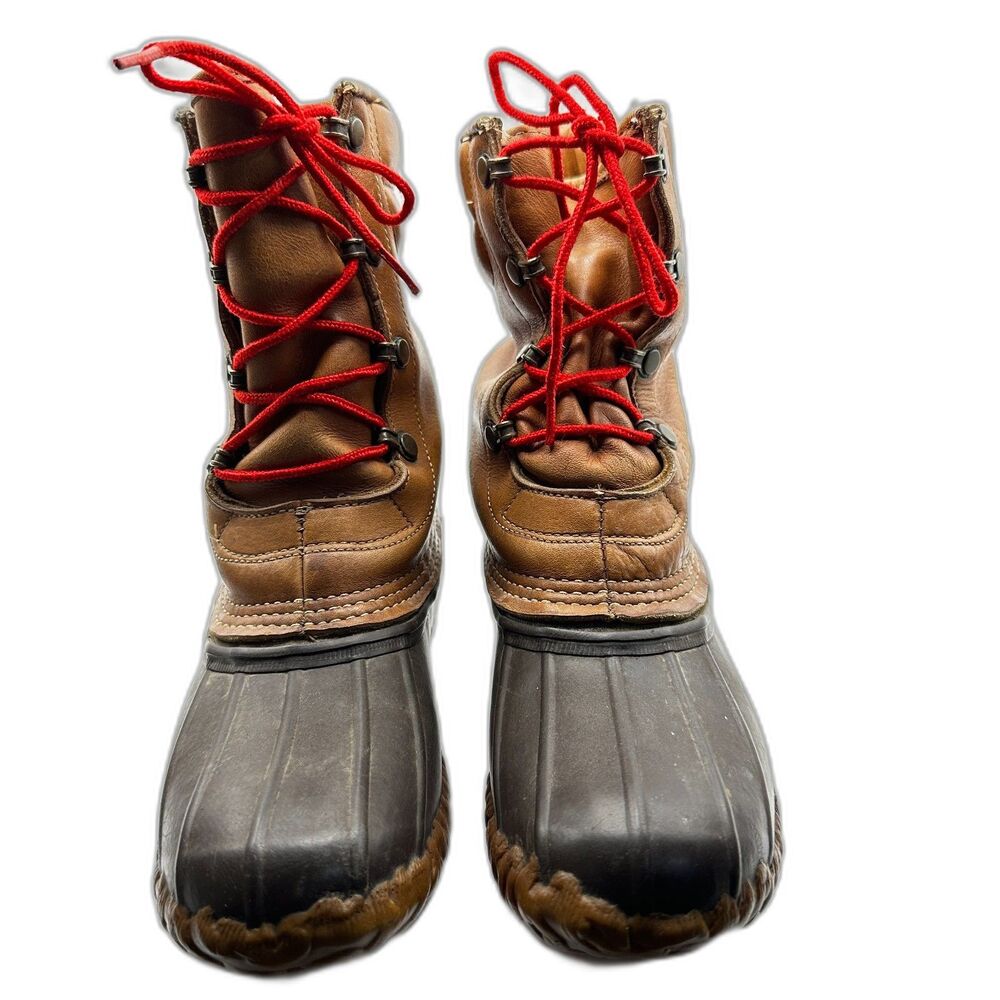 Brown and Black Lace Up Boots - Picture 3 of 9